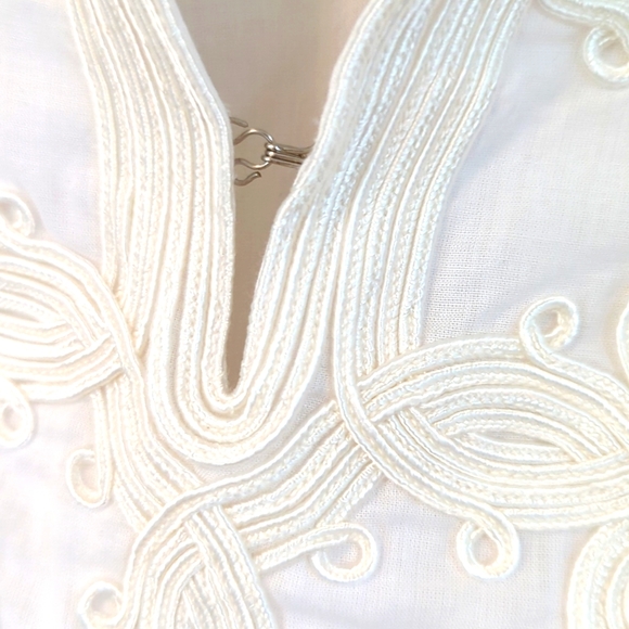J. Crew White Embroidered Soutache Tunic 2 - Picture 12 of 13